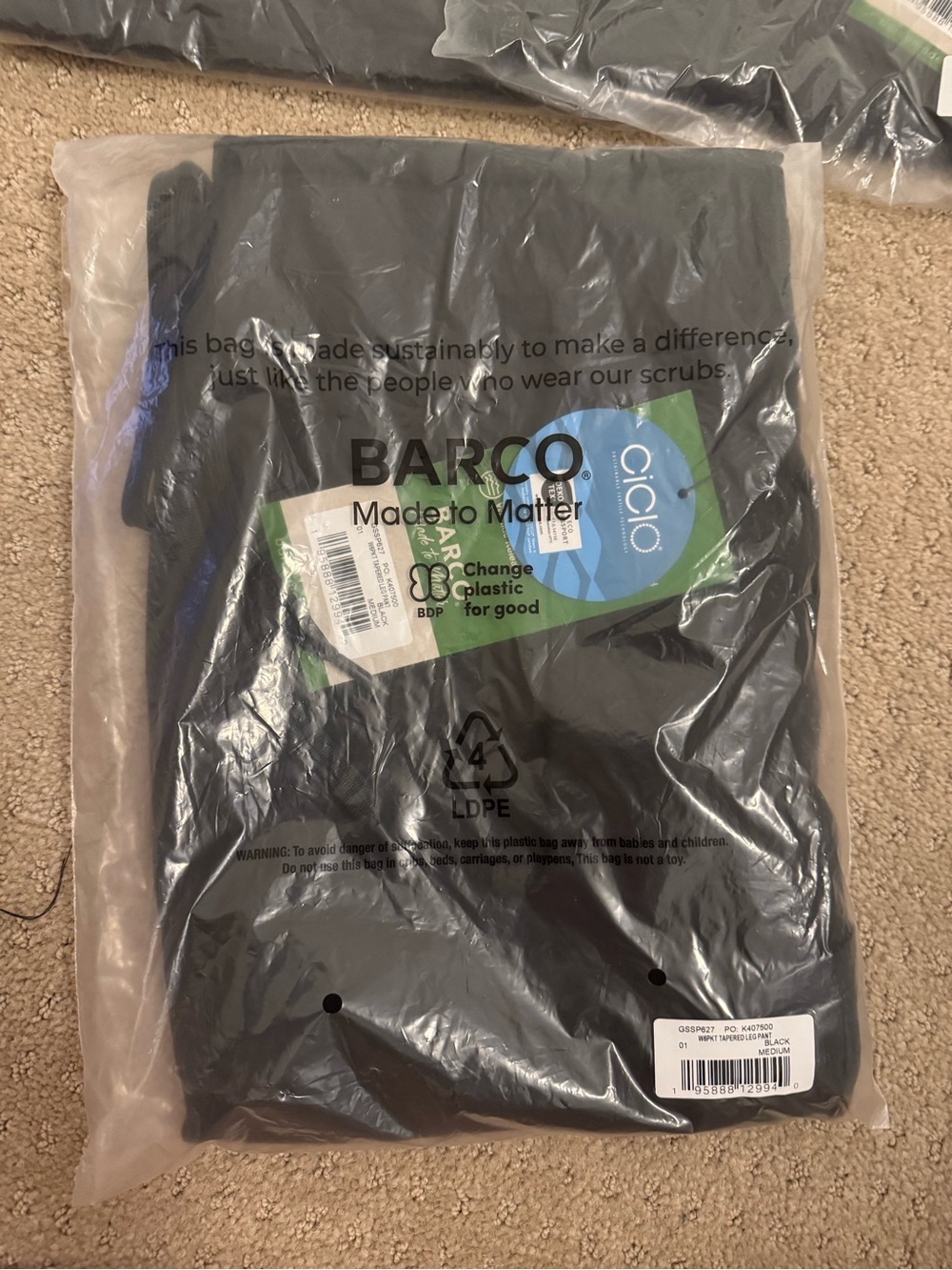 Greys anatomy black scrub joggers